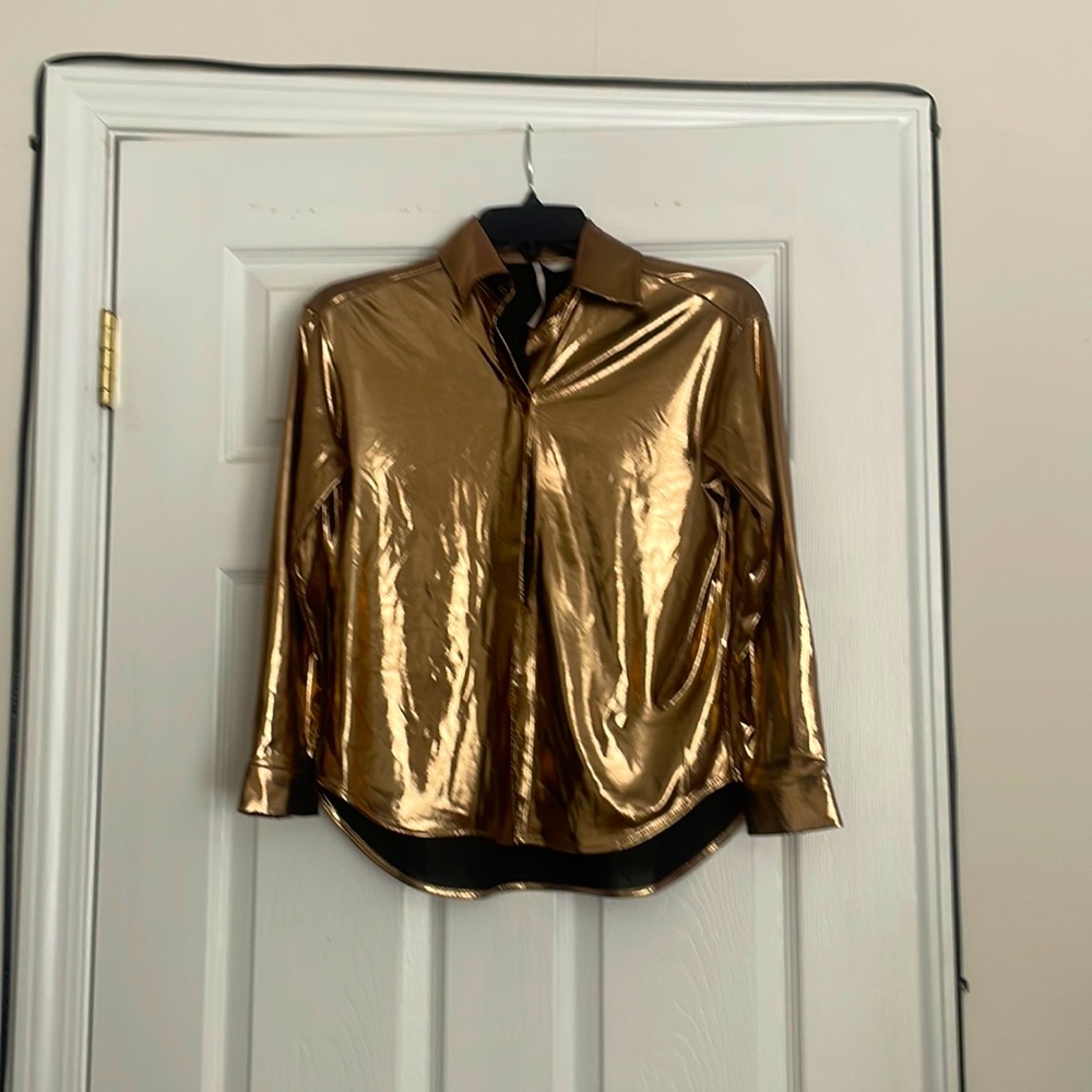 Anthropologie brand Bronze/Gold shirt size XXS